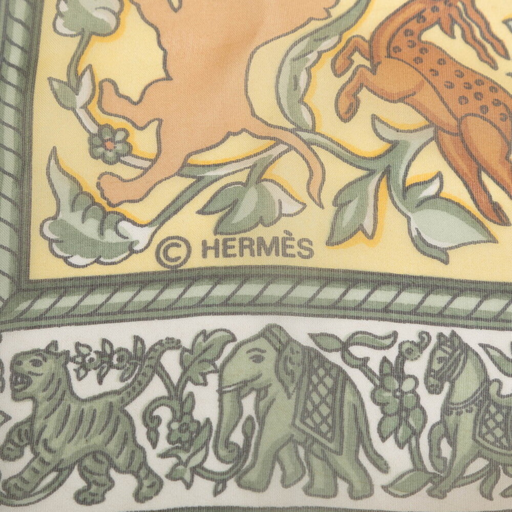 HERMES Yellow Silk Scarf - Picture 4 of 8